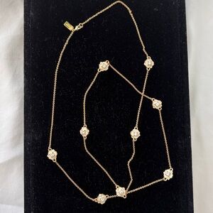 Kate Spade cream floral station necklace